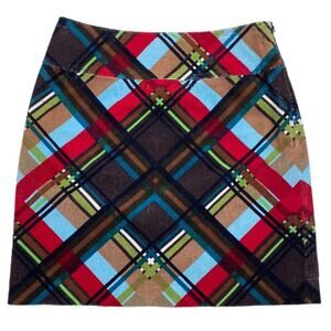 Vintage 90s plaid corduroy skirt